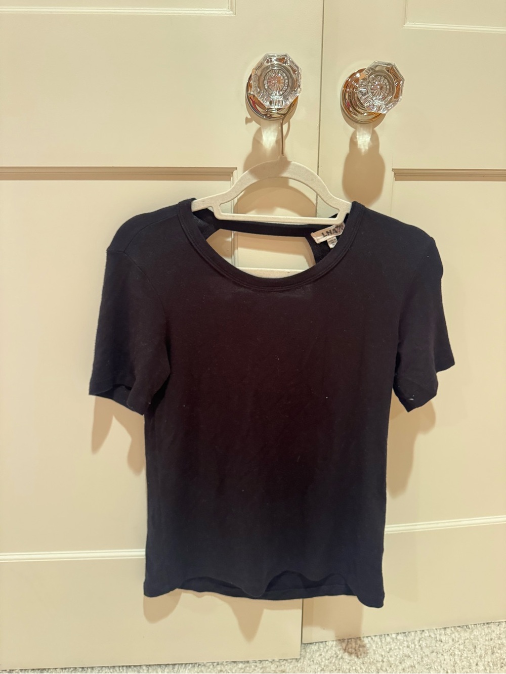 LNA Black Short-Sleeve Crewneck Tee